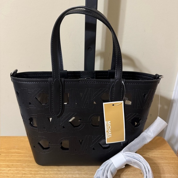 Michael Kors Black Cut Out Tote Bag - Picture 1 of 8
